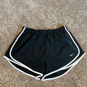Nike Women's Black and White Athletic Shorts
